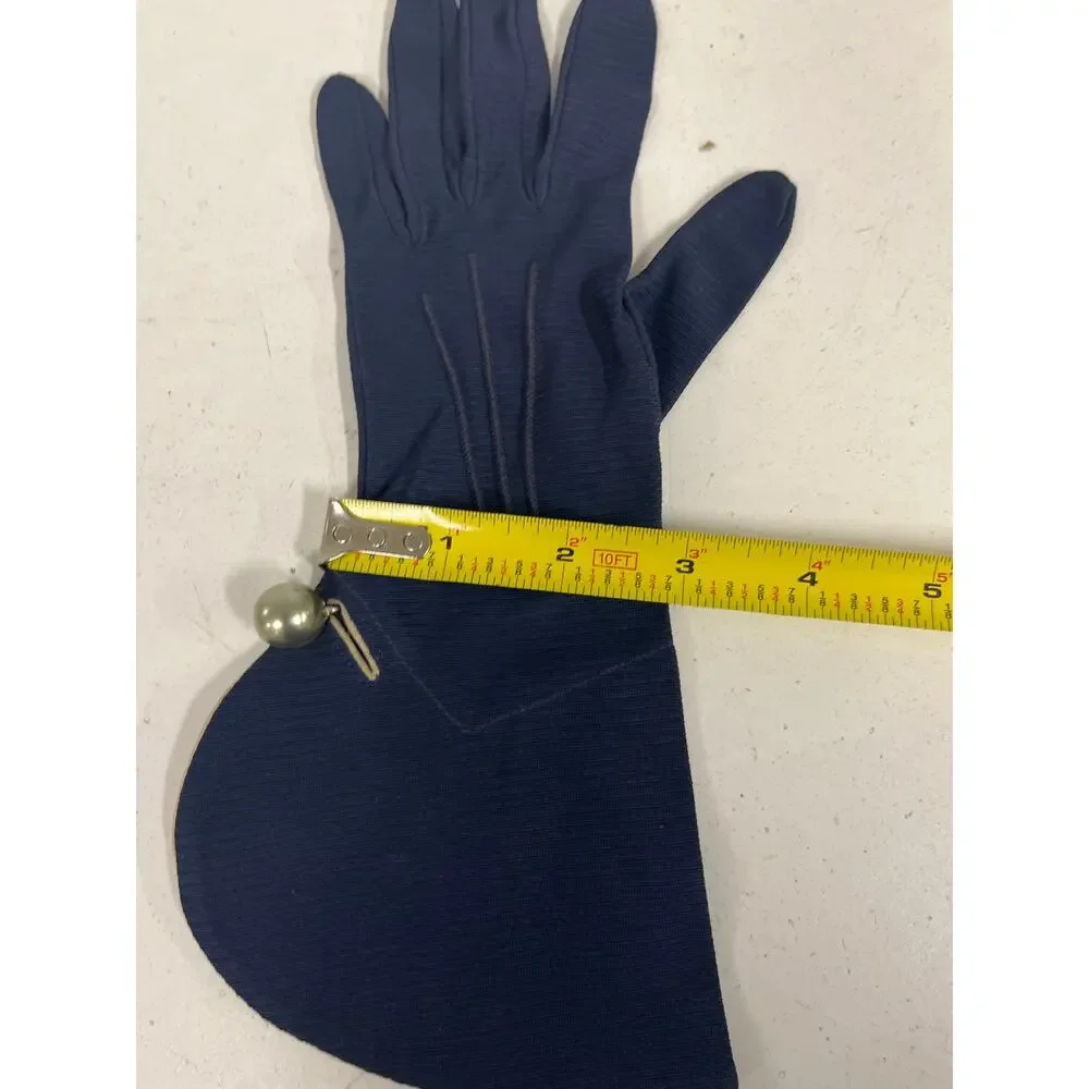 Vintage Picnit By Van Raalte Ladies Navy Day Dress Gloves Size 6 USA